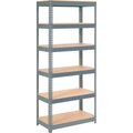 Global Industrial Extra Heavy Duty Shelving 36W x 18D x 96H With 6 Shelves, Wood Deck, Gry B2297320